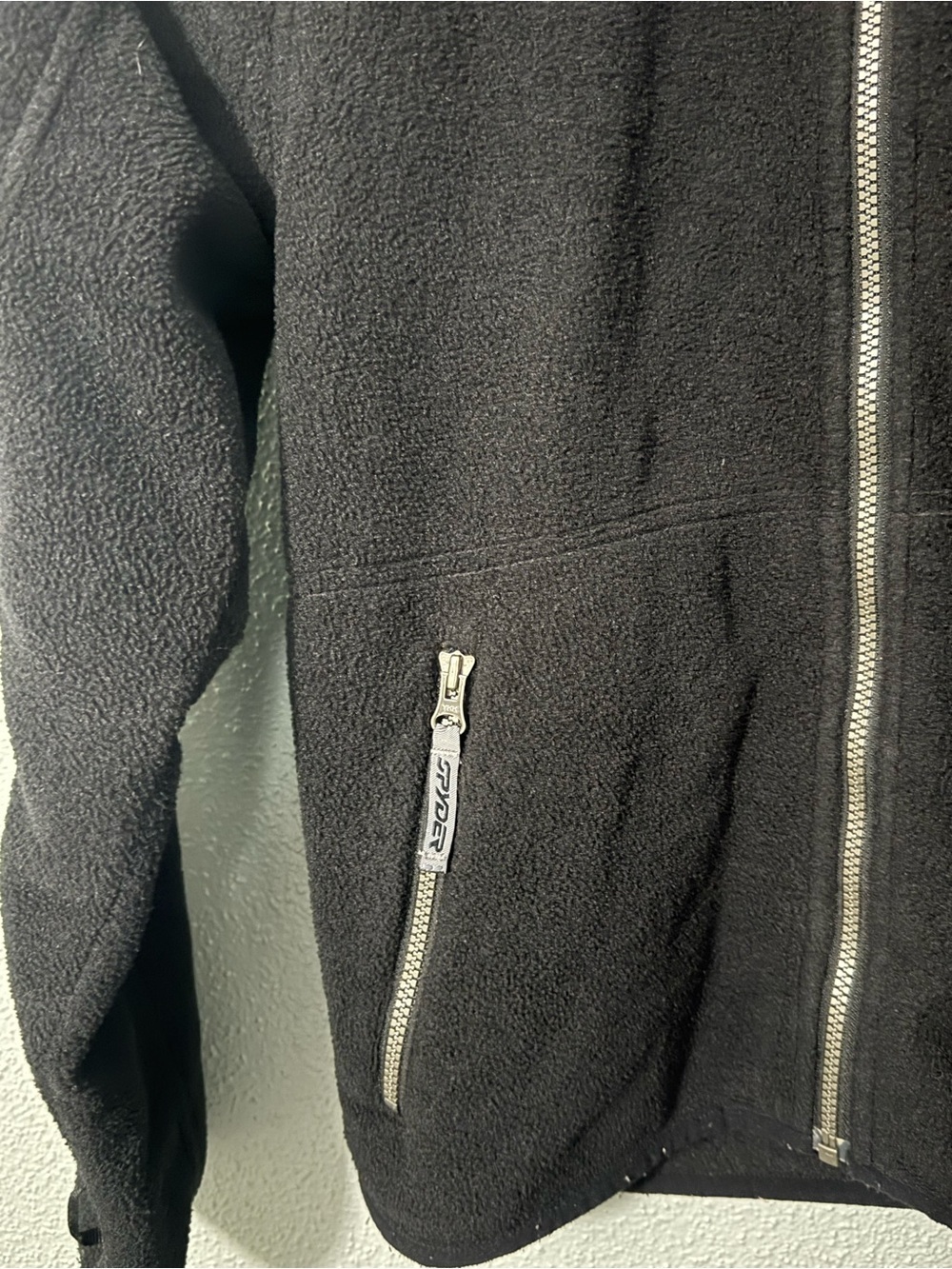Spyder Black Full Zip Performance Fleece Jacket Men's Small Y2K Gorpcore - Picture 8 of 13